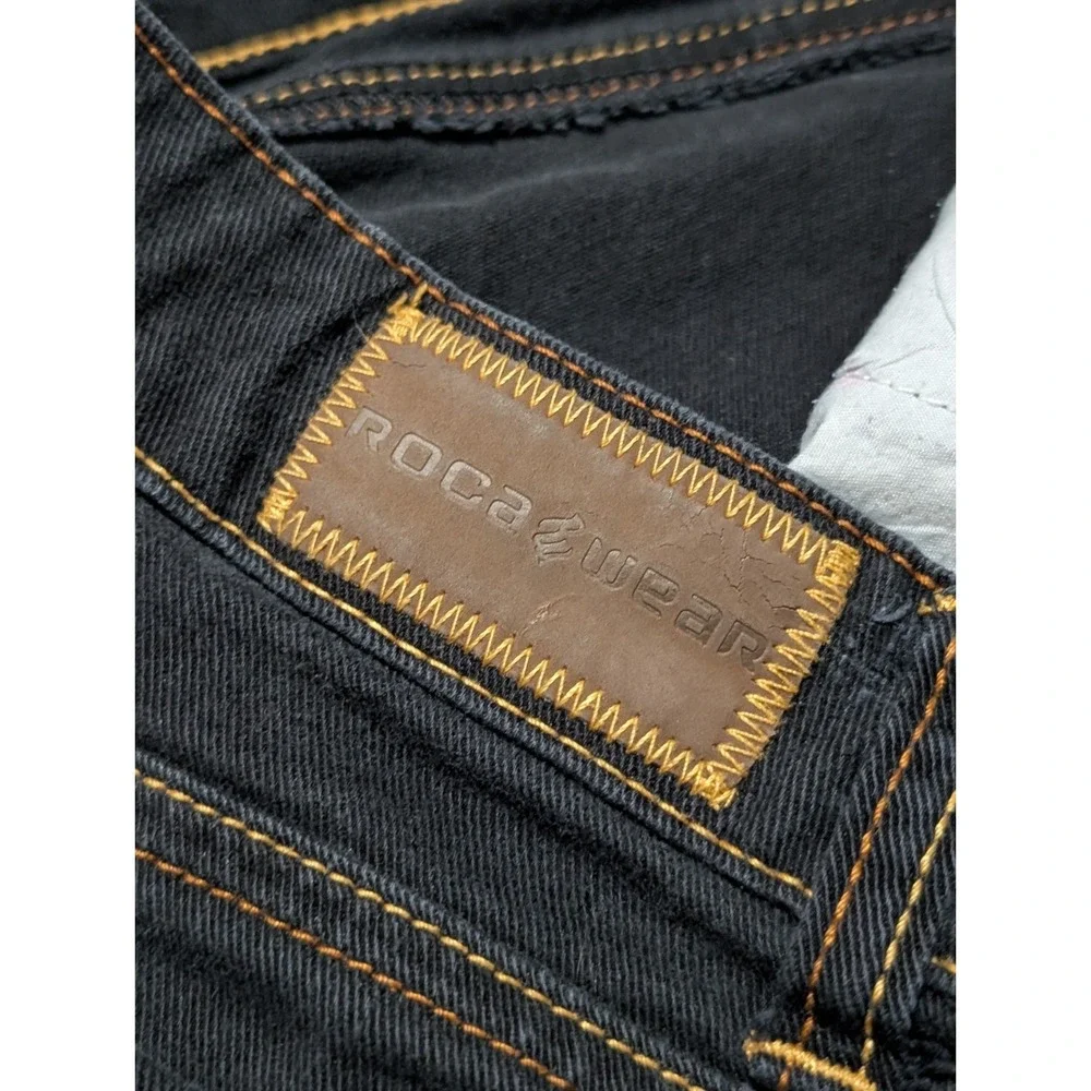 RocaWear Denim Jeans  Women's‎ Size 11 Boot Cut Dark - Embroidered Pockets 33X32